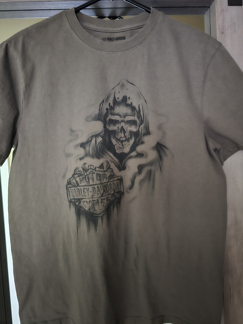 Harley-Davidson Brown Short-Sleeve Skull Graphic Tee